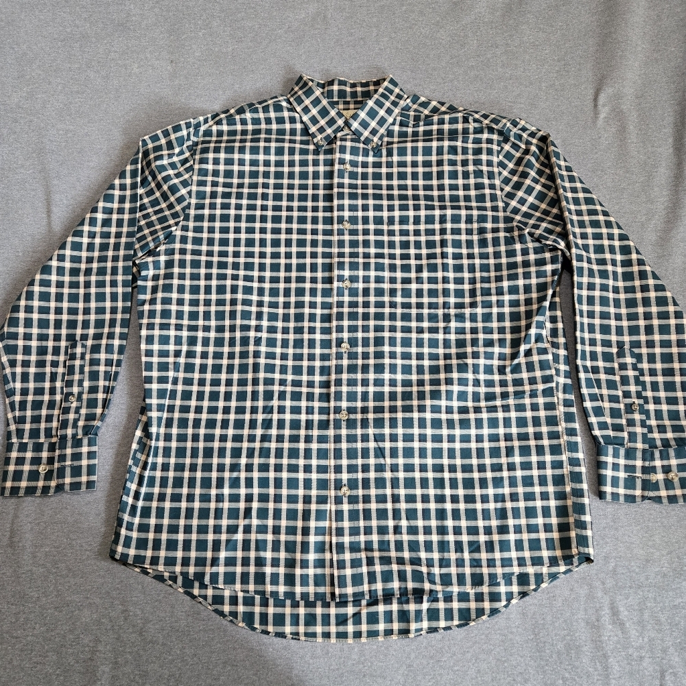 Cabela's Outfitter Series Button Down Shirt Mens Size Large Green Plaid Normcore